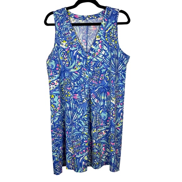 LILLY PULITZER Amina Swing Dress in the "Brilliant Blue Ceviche", Size Large/XL - Picture 2 of 6